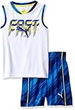 PUMA Toddler Boys' 2 Piece Short and Muscle Set, Deep navy1, 2T