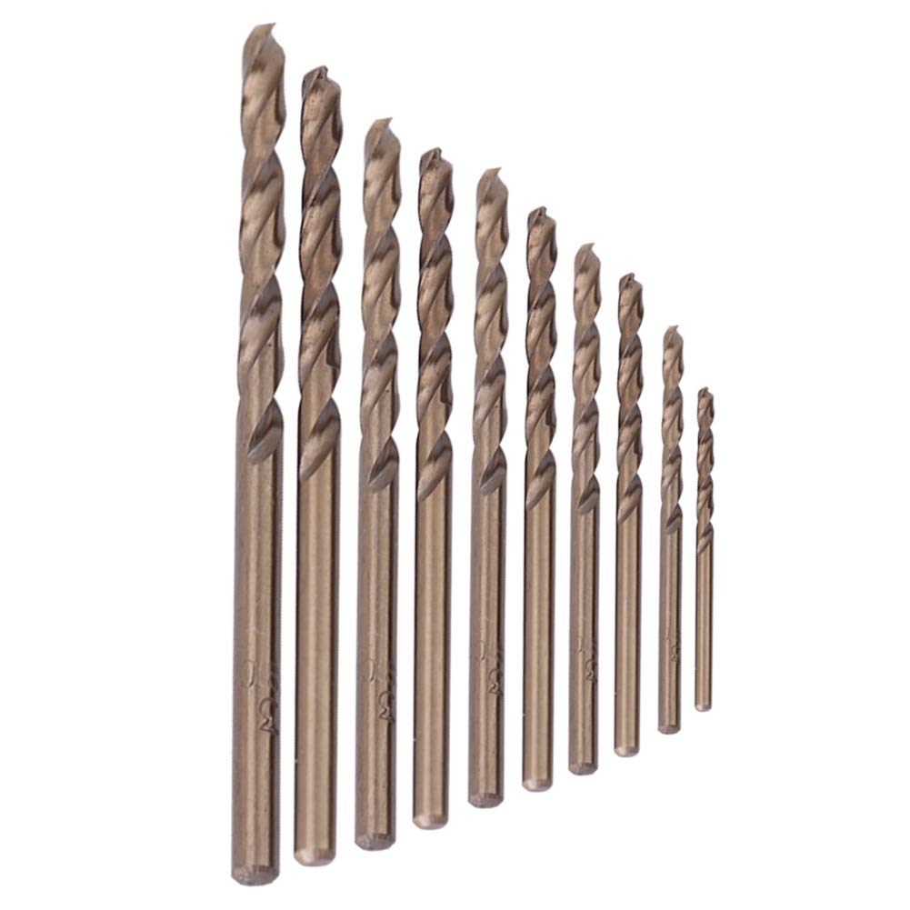 100 pieces M35 HSS Cobalt Drill Bit HSS-CO Drill Bit Set Spiral Drill 1-5 mm for Drilling on Stainless Steel (1 mm, 1.5 mm, 2 mm, 2.5 mm, 3.2 mm, 3.5 mm, 4 mm, 4.5 mm, 5 mm)