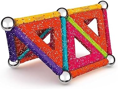 , Glitter Recycled, Constructions Magnétiques Pailletées, Barrettes Magnétiques Pailletées et Colorées, Pack de 35 Pièces, 100% Plastique Recyclé