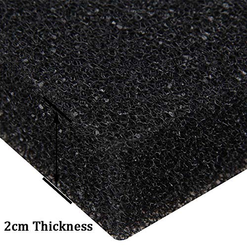 NGe Reusable Aquarium Biochemical Cotton Filter Sponge Pad Black 50x50x2cm (Medium Hole)