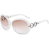 AOOLIA Oval Bifocal Reading Sunglasses for Women, Stylish UV400 Protection Reader Glasses for Outdoor Travel Driving