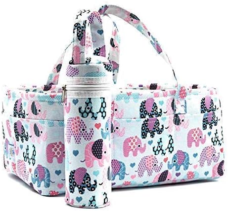 Baby Diaper Caddy Organizer| Newborn Baby Shower Gifts| Baby Bag| Gift Basket |for Nursery Changing Table| Baby Registry Must Haves| Travel Organizer |Portable Tote Storage|Car Caddie for Accessories