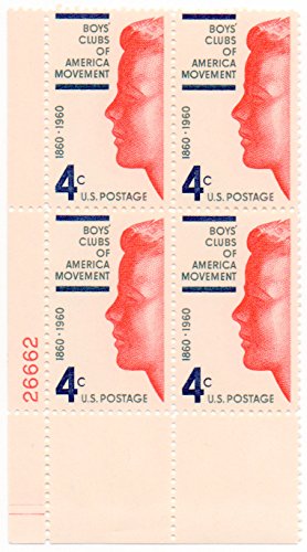 Boys' Clubs of America Block of 4 x 4 US Postage Stamps Scott # 1163