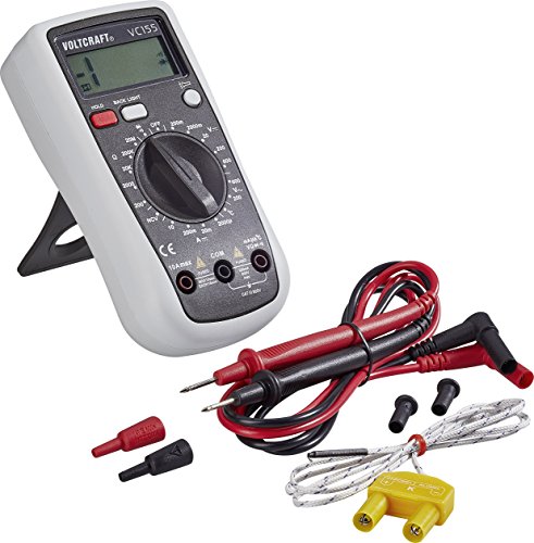 Voltcraft Digital Hand-held Multimeter, Model: VC155, 2000 counts, AC/DC, Reading Category CAT III 600V, 0.5% Basic Accuracy, Manual Range with Hold Function, Torch, Back Light Function