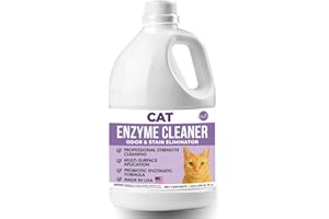 Aviano Cat Enzyme Cleaner – 1 Gallon – Made in USA – Odor Eliminator with Lemon Scent – Pet & Carpet Enzyme Cleaner for Cat Pee, Litter Boxes & Furniture