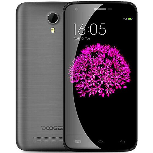 DOOGEE Valencia 2 Y100 Pro 5 Inch 720P Quad Core 64 bit Android 5.1 Unlocked GSM 4G HSPA+ Smartphone 13MP CAM 2GB RAM 16GB ROM - AT&T/ T-Mobile/Cricket/MetroPCS(Gray)
