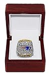 NEW ENGLAND PATRIOTS (Tom Brady) 2016 SUPER BOWL LI WORLD CHAMPIONS (Greatest Comeback in History) Rare & Collectible High-Quality Replica NFL Football Championship Ring with Cherrywood Display Box