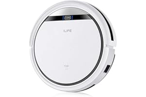 ILIFE V3s Pro Robot Vacuum Cleaner, Tangle-free Suction , Slim, Automatic Self-Charging Robotic Vacuum Cleaner, Daily Schedule Cleaning, Ideal For Pet Hair，Hard Floor and Low Pile Carpet,Pearl White