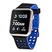 Lwsengme Silicone Sport Replacement Strap with Adjustable Buckle and Quick Release for Apple iWatch Series 2/ Apple Watch Series 1/ Nike+, 42mm - Black/Blue
