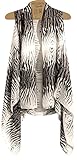 Accents by Lavello Sheer Designer Vest, Black/White Zebra Print