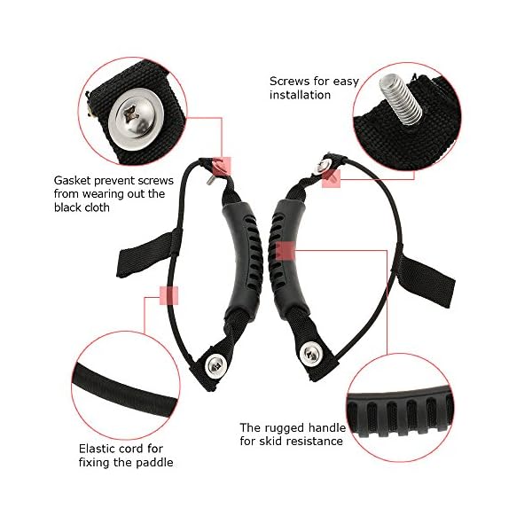 SysPodTM-New-2pcs-Kayak-Canoe-Boat-Side-Mount-Carry-Handle-with-05cm-Diameter-Bungee-Cord-Accessories-Black-Rubber-Handle-Fixing-Paddle