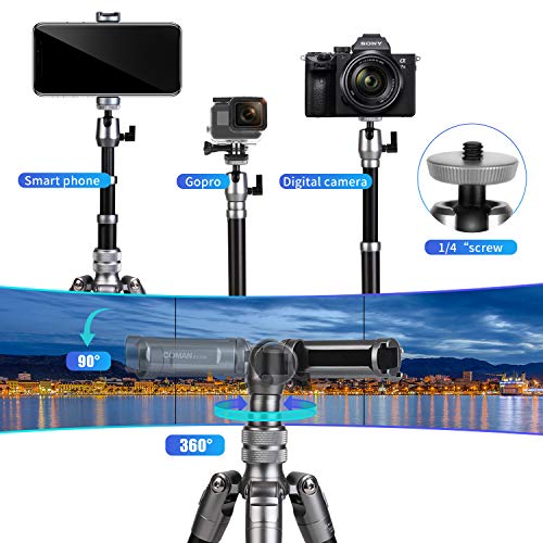 Travel Tripod, 3 in 1 Portable Lightweight Selfie Stick Tripod Monopod with 360 Degree Ball Head for iPhone, DSLR Cameras - Thumbnail 2