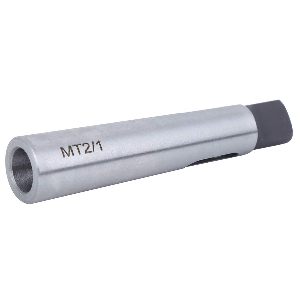 Jectse MT2 to MT1 Taper Drill Sleeve Reducing Adapter for Lathe Milling,Silver High Hardness Wear Resistance