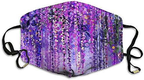 Mdad Adult Unisex Purple Lavender Printing Dust Mouth Mask,PM2.5 Anti Dust Pollution Mask With Adjustable Straps Cotton Mouth Mask For Men Womans