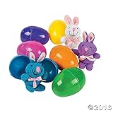 Bunny Filled Easter Eggs 4 Inch  - 12 Pack