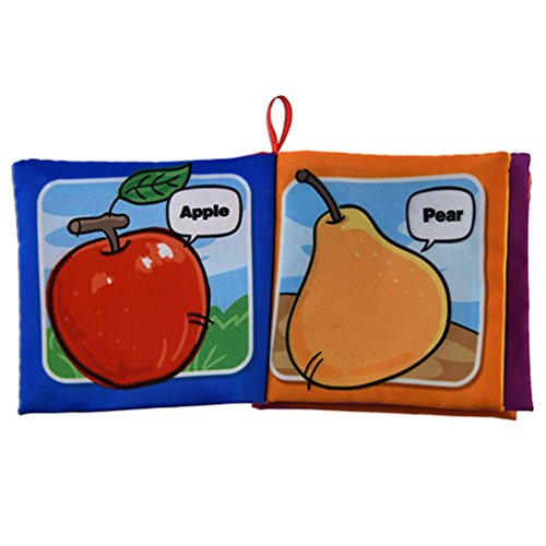 Sunward 2018 Soft Book for Babies Fabric Activity Crinkle Cloth Books,Handmade Educational Toys for Baby (Fruits) - Thumbnail 6