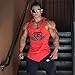 Men Muscle Fitness Gym Stringer Tank Tops Bodybuilding Workout Sleeveless Shirts (Red, US M : (Chest 36