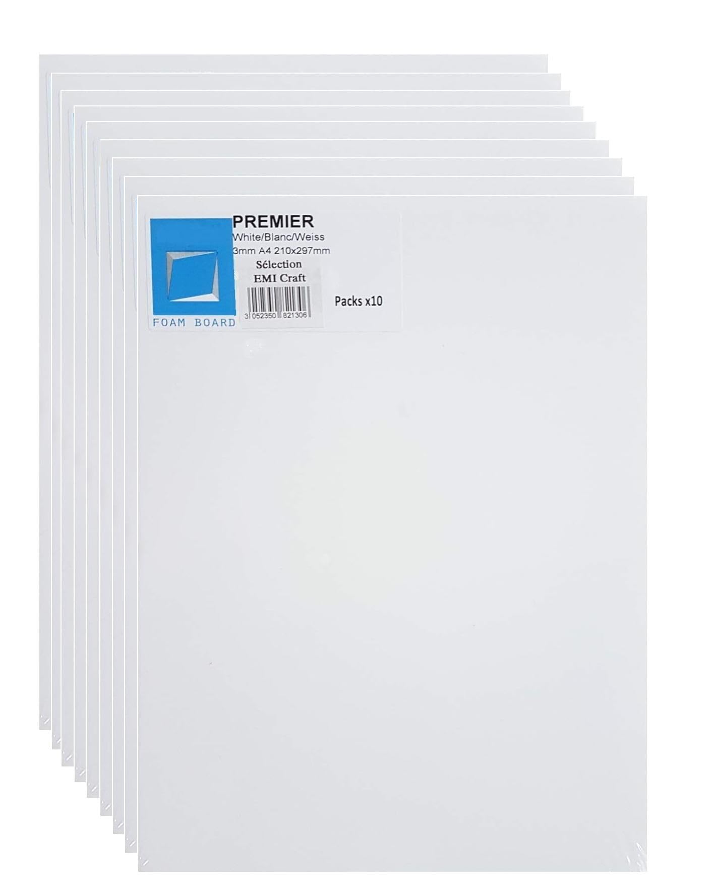 'Fountain – EMI Craft Foam "Classic A4 3 mm White Pack of 10,