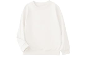 Goengmo Toddler Kids Sweatshirt Solid Color Cotton Pullover Crewneck Long Sleeve Tshirts Tops 2-12 Years