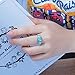 CiNily Silver Plated Green Opal Emerald Gemstone Ring Size 5 Jewelry Gift for Women