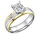 Women's Stainless Steel CZ Cubic Zirconia Promise Engagement Wedding Band Rings,,Size 8