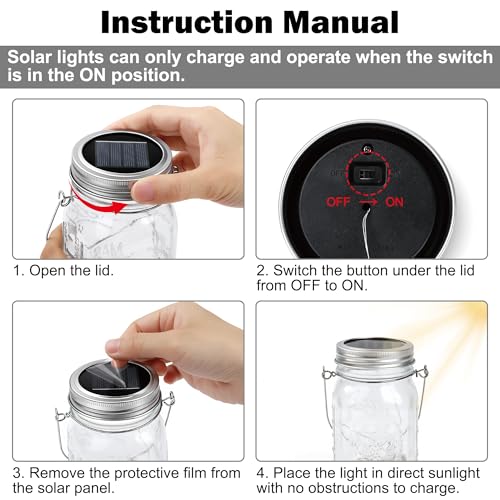HOYIBO Solar Lanterns for Garden – 6 Pieces 30 LED Waterproof Illumination IP65 Outdoor Solar Lamps for Decorative Christmas Room Party Terrace Garden Weddings Home Trees