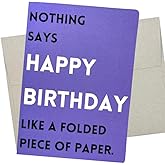 Whitman and Daughter Funny Happy Birthday Card for Him or Her (1 Premium Card, 5X7 Inch) witty purple bday card for adults with a dry sense of humor - 795