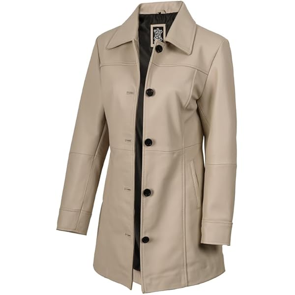 fjackets Kandis Leather Jacket Beige | [1324181] XS at Amazon