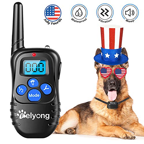 Felyong Dog Training Collar with Remote, Rechargeable Waterproof Dog Shock Collar with Beep Vibration Safety Shock Harmless Training Collars for Small Medium Large Dogs, 1000 Ft Range