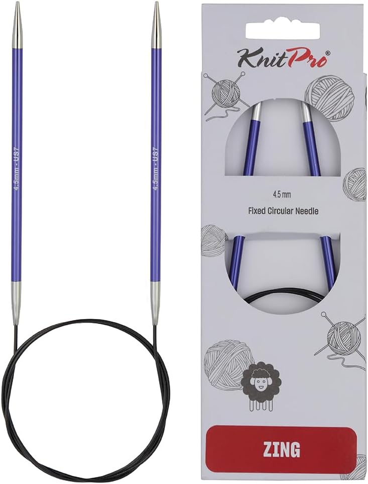 KnitPro Zing Fixed Circular Needles 40in 100cm Size 4.5mm