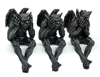 Kerzenstander See Hear Speak No Evil Gargoyle Candle Holder By Ptc