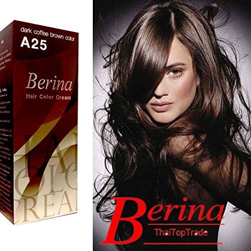 Amazon Com Berina Permanent Hair Dye Color Cream 5 Dark Coffee Brown Color Made In Thailand By Sellgreat1449 Home Kitchen