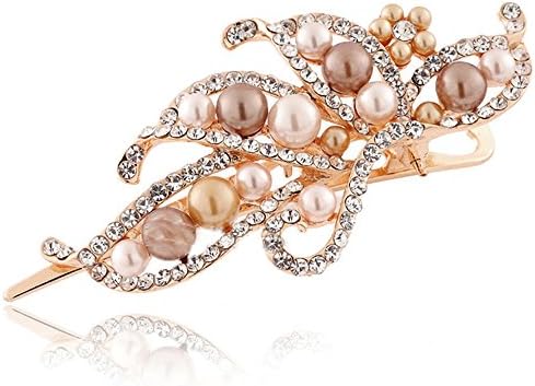 BEYLEG® Coffee Women's Fashion Pearl Hair Clip Head Wear BE-22