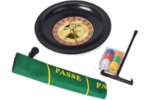 LinLin 10 inch Roulette Game Set Casino Roulette with Table Cloth Poker Chips for Bar KTV Party Borad Game