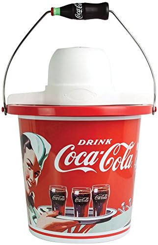 Retro Coke Art Coca-Cola Ice 4 Quart Cream Maker w/ Powerful Electric Motor