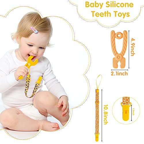 4Pack Silicone Teething Toys for Babies 012 Months, Soothe Babies Sore