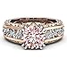 18K Rose Gold & Silver Two Colour Ring 10mm Round Cut Topaz CZ Ring Size 5-10