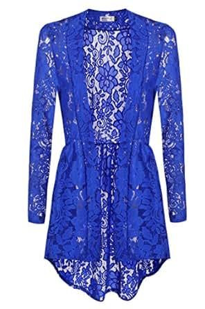 lace cardigan sleeve open royal sheer crochet tops