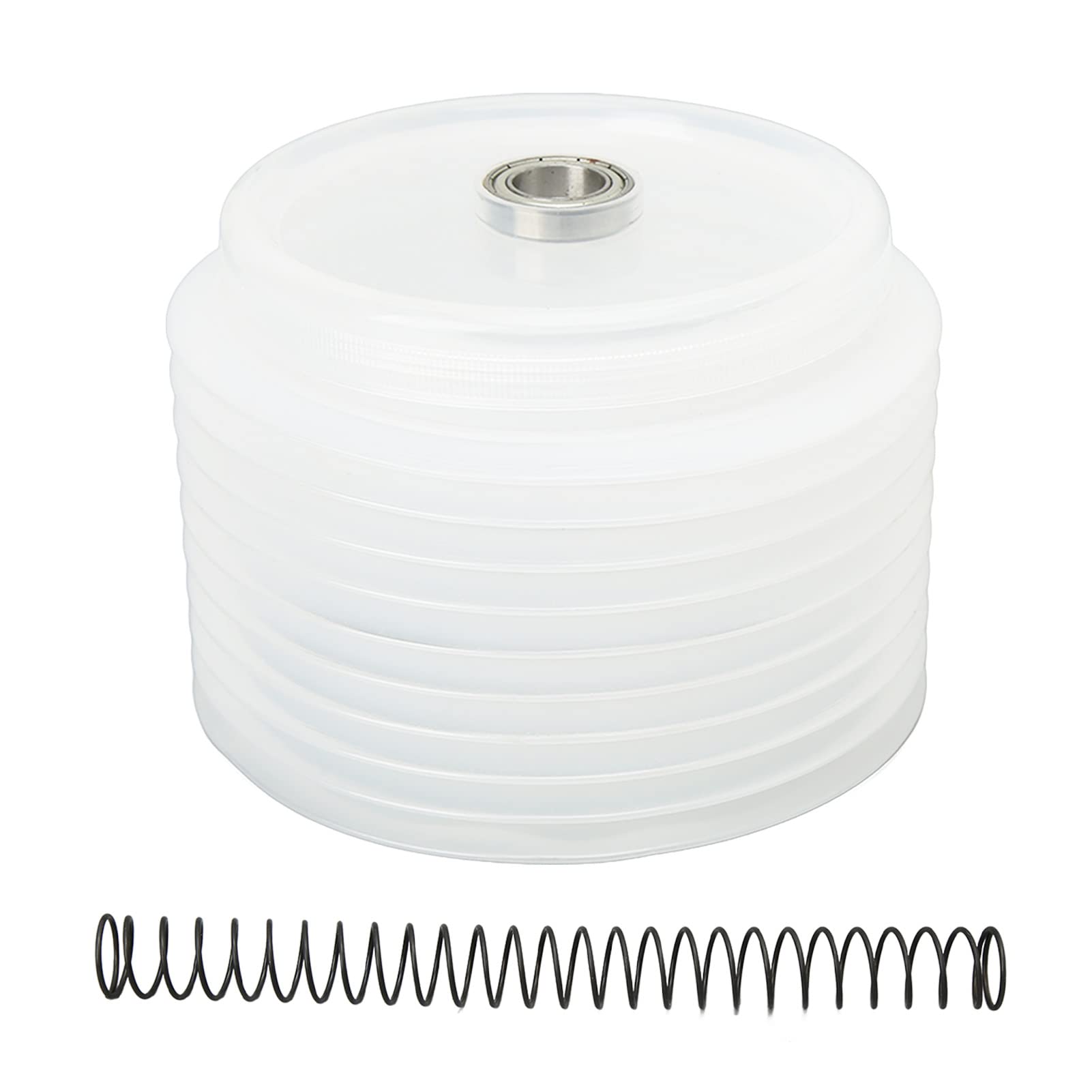 Hole Saw Dust Bowl Collector, Drill Dust Collector Dust Catcher 125mm/4.92in Silicone Transparent Bottom Cover with Spring for Drilling