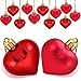 Boao 24 Pieces Heart Shaped Ornaments Valentine s Day Heart Ornament for Valentine s Day Decoration, 2 Styles