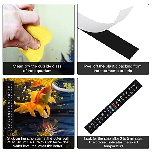 Jansamn Brewing Thermometer Strip Adhesive Strip Thermometer Aquarium Thermometer Sticker Thermometer Sticker for Fish Tank/Kombucha 39℉ to 97℉ & 4℃ to 36℃