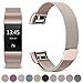 Hotodeal Compatible Fitbit Charge 2 Bands, Band Milanese Loop Stainless Steel Magnet Metal Replacement Bracelet Strap, Wristbands Accessories for Women Men, Champagne