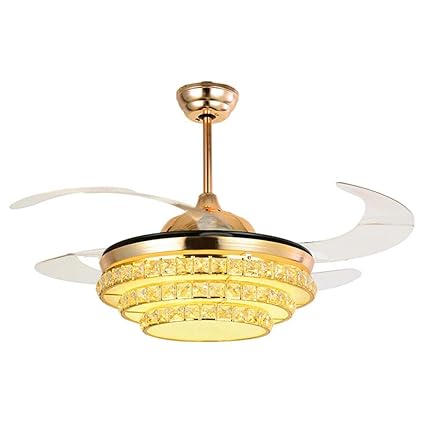 Crystal Ceiling Fan Light Modern Charging Invisible Fan Living