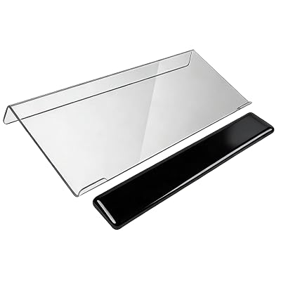 Acrylic Computer Keyboard Stand with Gel Wrist Rest Set,Ergonomic Keyboard Riser for Desk Easy Typing with Gel Keyboard Pad, Anti-Slip Comfort Keyboard Wrist Pad Relief Pain (Black)