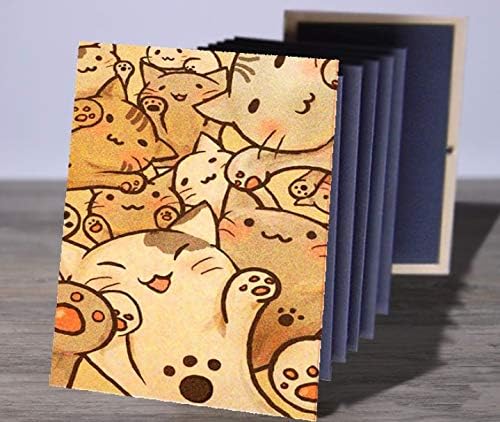 Folding Scrapbook Album,DIY Photo Album with Cute Cat Cover,Wedding Album Photo Storage Book-21 * 15cm