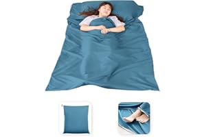 MongByYa Sleeping Bag Liner Lightweight Compact Sleeping Bag Sack Portable Clean Travel Sheet Camping Sleep Sheet for Backpacking Hotel Hiking
