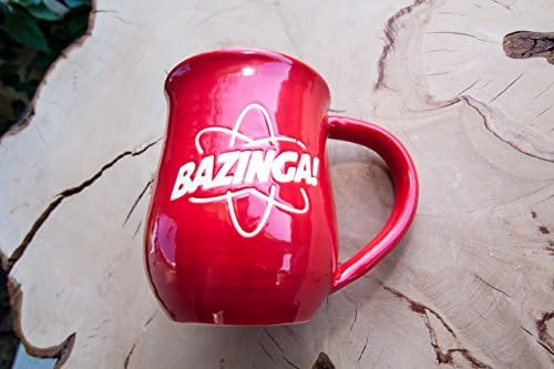 Bazinga Big Bang Theory Handmade Coffee Pottery mug, Large Red Handmade mug, Stoneware mug, Pottery mug, MADE TO ORDER