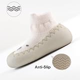 Exemaba Toddler Sock Shoes Baby Walking Shoes Soft Sole Non Slip Beige Dog view 5