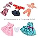 FairyStar American Girl Doll Clothes Wardrobe Makeover (10pcs), 5 Outfits American Girl Doll Accessories Set Clothes, Fits 18