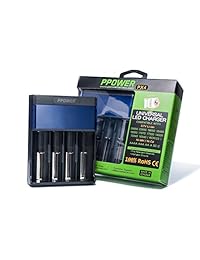 PPOWER LED 4 ranuras cargador universal inteligente (PX4) para Li-ion IMR Ni-MH Ni-Cd 26650 22650 18650 18490 18350 17670 17500 17335 16340 RCR123 14500 10440 AA AAA AAAA C